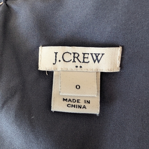 J.Crew Navy Blue Floral Faux Wrap Dress Size 0 V-Neck Mini Summer - Picture 11 of 13